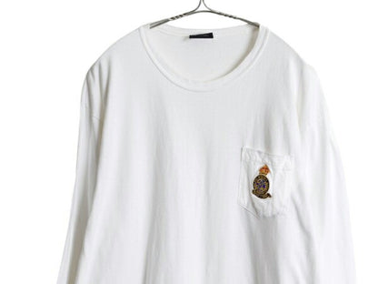 1997年製 30周年 限定 90s ポロ ラルフローレン ポケット付き 長袖 Tシャツ メンズ L オールド ロンT ポケT ワンポイント ヘビーウェイト