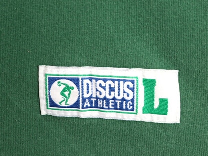 90s USA製 ディスカス ポケット付き 無地 半袖 Tシャツ メンズ L / オールド クルーネック ヘビーウェイト コットン ポケT ワンポイント 緑