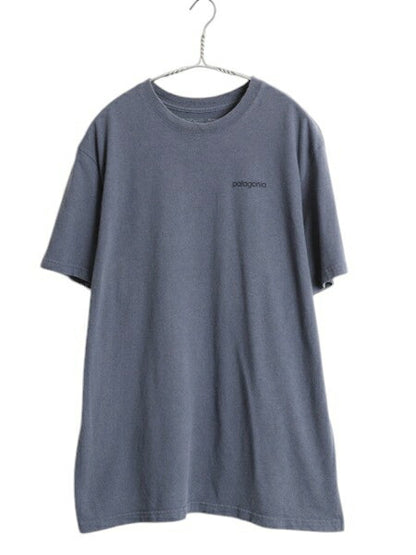 パタゴニア 両面 プリント 半袖 Tシャツ メンズ L 古着 18年製 アウトドア バックプリント クルーネック カットソー グラフィック ネイビー