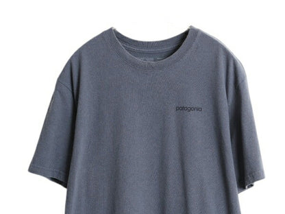 パタゴニア 両面 プリント 半袖 Tシャツ メンズ L 古着 18年製 アウトドア バックプリント クルーネック カットソー グラフィック ネイビー