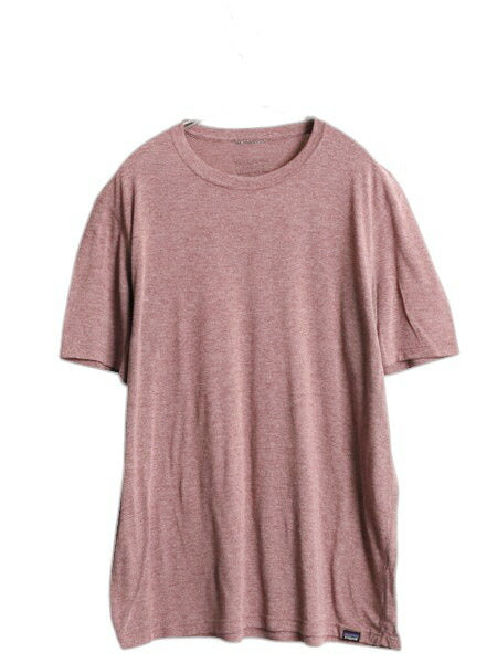 パタゴニア キャプリーン 半袖 Tシャツ メンズ L アウトドア 無地 ストレッチ アンダーシャツ カットソー クルーネック 薄手 ワンポイント