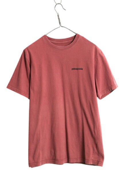 パタゴニア 両面 プリント 半袖 Tシャツ メンズ S / 17年製 アウトドア P6 バックプリント ボックスロゴ カットソー シンプル バーガンディ