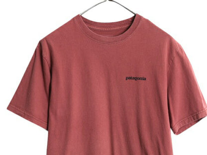 パタゴニア 両面 プリント 半袖 Tシャツ メンズ S / 17年製 アウトドア P6 バックプリント ボックスロゴ カットソー シンプル バーガンディ