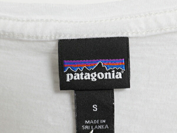 パタゴニア ポケット付き 無地 半袖 Tシャツ レディース S アウトドア ポケT カットソー アンダーシャツ 薄手 シンプル ブランク ホワイト