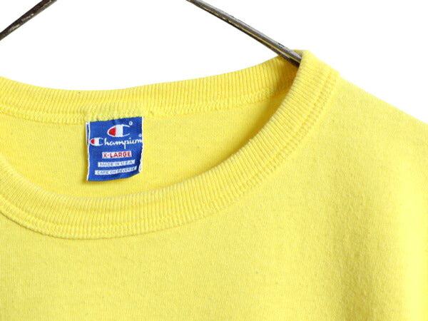 80s USA製 チャンピオン 半袖 Tシャツ メンズ XL 小さめ L 程/ ヴィンテージ 100% コットン ヘビーウェイト ワンポイント スクリプト ロゴ