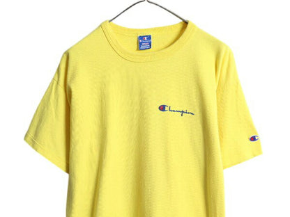 80s USA製 チャンピオン 半袖 Tシャツ メンズ XL 小さめ L 程/ ヴィンテージ 100% コットン ヘビーウェイト ワンポイント スクリプト ロゴ