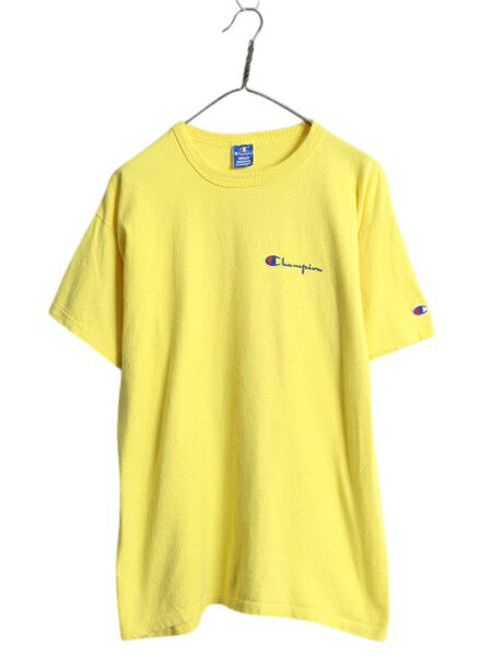 80s USA製 チャンピオン 半袖 Tシャツ メンズ XL 小さめ L 程/ ヴィンテージ 100% コットン ヘビーウェイト ワンポイント スクリプト ロゴ