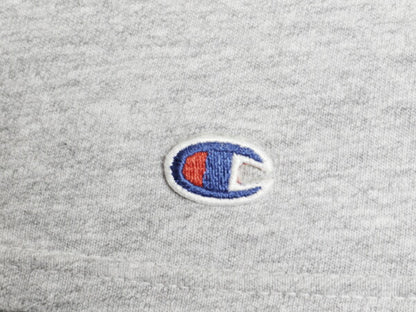 90s チャンピオン 無地 半袖 Tシャツ メンズ XL 古着 オールド コットン ワンポイント 目無し 薄手 シンプル 大きいサイズ ブランク グレー