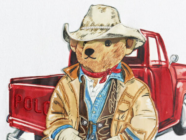 ポロベア 復刻 ポロカントリー ラルフローレン プリント 半袖 Tシャツ キッズ S ヴィンテージ キャラクター カットソー トップス ホワイト