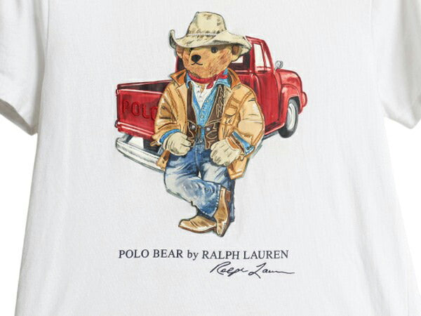 ポロベア 復刻 ポロカントリー ラルフローレン プリント 半袖 Tシャツ キッズ S ヴィンテージ キャラクター カットソー トップス ホワイト