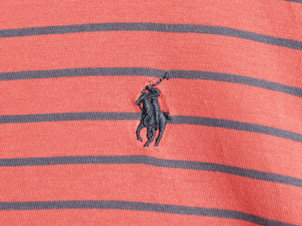 00s ポロ ラルフローレン ボーダー 半袖 Tシャツ メンズ XL / オールド シングルステッチ カットソー 大きいサイズ ワンポイント ツートン