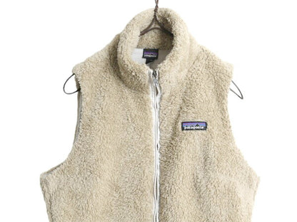 18年製 パタゴニア ロスガトス フリース ベスト レディース S 古着 Patagonia 毛長 パイル ボア 重ね着 フルジップ アウトドア ハイネック