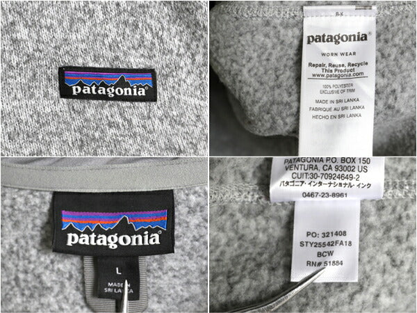 18年製 パタゴニア ベターセーター ジャケット レディース L / Patagonia アウトドア フリース フルジップ ブルゾン ニット ハイネック 灰
