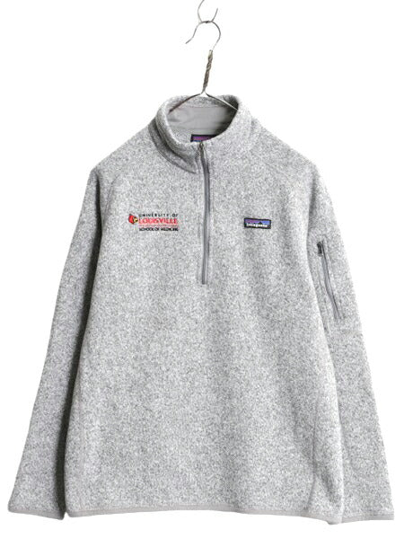 パタゴニア ベターセーター ハーフジップ レディース L / 古着 アウトドア フリース ジャケット プルオーバー ジャンパー カレッジ 刺繍 灰