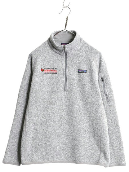 パタゴニア ベターセーター ハーフジップ レディース L / 古着 アウトドア フリース ジャケット プルオーバー ジャンパー カレッジ 刺繍 灰