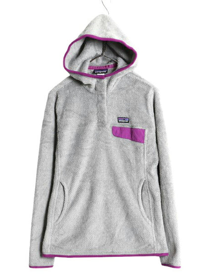13年製 パタゴニア リツール スナップT フーディ ジャケット レディース M 古着 Patagonia フリース ジャンパー フード アウトドア グレー