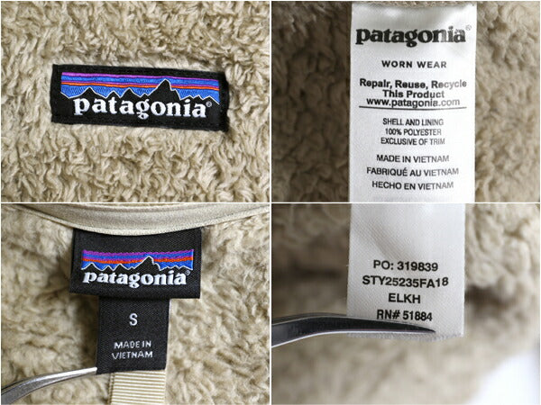 18年製 パタゴニア ロスガトス ハーフジップ レディース S 古着 Patagonia アウトドア 毛長 パイル ボア フリース ジャケット プルオーバー