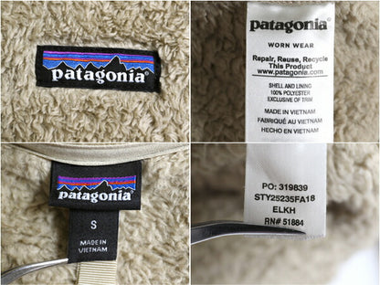 18年製 パタゴニア ロスガトス ハーフジップ レディース S 古着 Patagonia アウトドア 毛長 パイル ボア フリース ジャケット プルオーバー