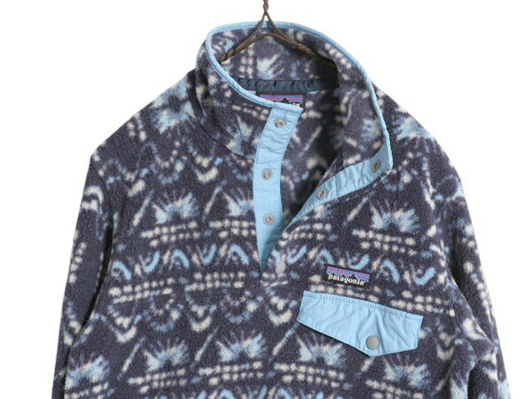 22年製 パタゴニア 総柄 ライトウェイト シンチラ スナップT レディース XXS / PATAGONIA フリース プルオーバー ジャケット マルチカラー