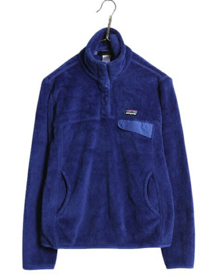 パタゴニア リツール スナップT プルオーバー ジャケット レディース S / 古着 Patagonia フリース アウトドア ブルゾン ハイネック ブルー