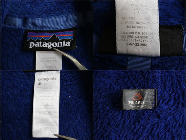 パタゴニア リツール スナップT プルオーバー ジャケット レディース S / 古着 Patagonia フリース アウトドア ブルゾン ハイネック ブルー