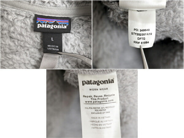19年製 パタゴニア ロスガトス ハーフジップ レディース L / Patagonia アウトドア フリース プルオーバー ジャケット 毛長 パイル ボア 灰