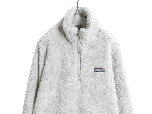 19年製 パタゴニア ロスガトス ハーフジップ レディース L / Patagonia アウトドア フリース プルオーバー ジャケット 毛長 パイル ボア 灰