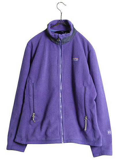 00s 02年製 USA製 パタゴニア R3 ラディアント フリース ジャケット レディース M 古着 オールドPatagonia フルジップ レギュレーター 青紫