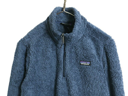 19年製 パタゴニア ロスガトス ハーフジップ メンズ S 古着 Patagonia アウトドア フリース ジャケット プルオーバー 毛長 パイル ボア 紺