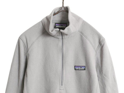 19年製 パタゴニア マイクロD ハーフジップ フリース プルオーバー レディース XS 古着 Patagonia ロンT 長袖 Tシャツ ハイネック 薄手 灰