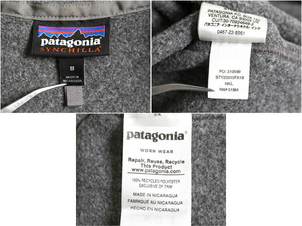 US企画 18年製 パタゴニア クラシック シンチラ フリース ベスト レディース M 古着 Patagonia アウトドア フルジップ 重ね着 廃盤 企業 灰