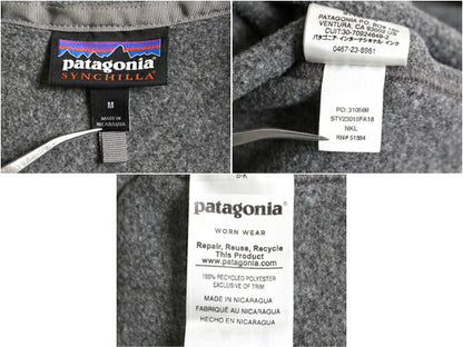 US企画 18年製 パタゴニア クラシック シンチラ フリース ベスト レディース M 古着 Patagonia アウトドア フルジップ 重ね着 廃盤 企業 灰