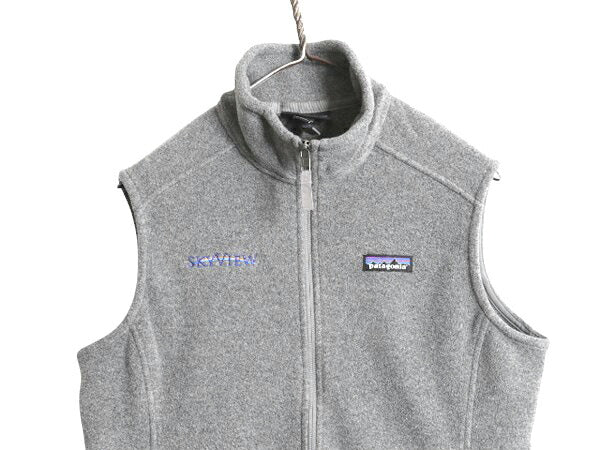 US企画 18年製 パタゴニア クラシック シンチラ フリース ベスト レディース M 古着 Patagonia アウトドア フルジップ 重ね着 廃盤 企業 灰