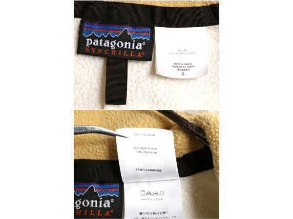 03年製 パタゴニア シンチラ フリース ベスト レディース L / 古着 Patagonia アウトドア フルジップ 重ね着 前開き ハイネック ナチュラル