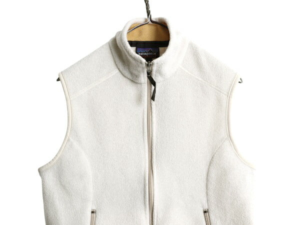 03年製 パタゴニア シンチラ フリース ベスト レディース L / 古着 Patagonia アウトドア フルジップ 重ね着 前開き ハイネック ナチュラル