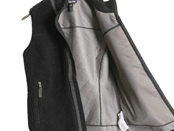 15年製 パタゴニア クラシック レトロX フリース ベスト レディース XS 古着 PATAGONIA アウトドア フルジップ パイル ハイネック ブラック