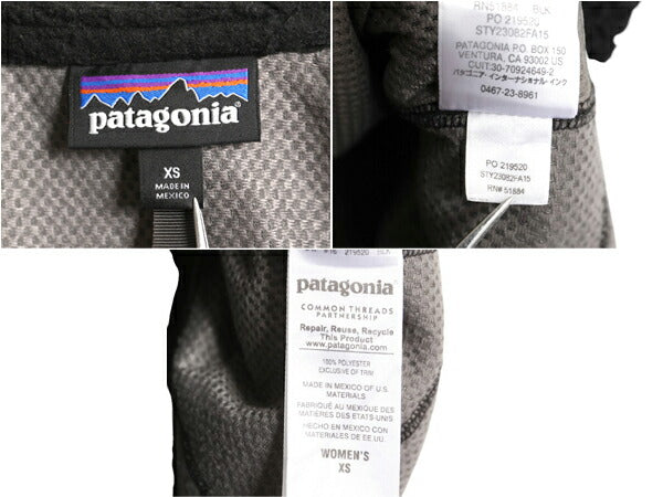 15年製 パタゴニア クラシック レトロX フリース ベスト レディース XS 古着 PATAGONIA アウトドア フルジップ パイル ハイネック ブラック