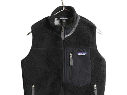 15年製 パタゴニア クラシック レトロX フリース ベスト レディース XS 古着 PATAGONIA アウトドア フルジップ パイル ハイネック ブラック