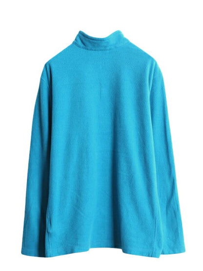 ノースフェイス 長袖 フリース Tシャツ メンズ XL / 古着 The North Face アウトドア ロンT ハーフジップ ハイネック 大きいサイズ 薄手 青