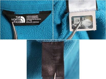 ノースフェイス 長袖 フリース Tシャツ メンズ XL / 古着 The North Face アウトドア ロンT ハーフジップ ハイネック 大きいサイズ 薄手 青