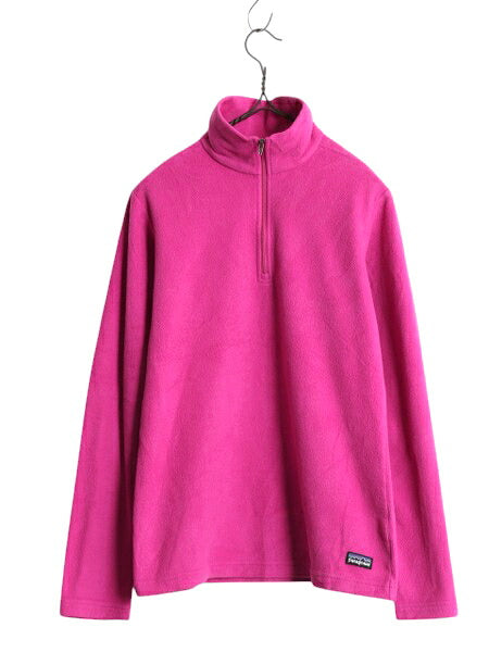 11年製 パタゴニア マイクロD ハーフジップ フリース プルオーバー レディース XS / Patagonia ロンT 長袖 Tシャツ ハイネック 薄手 ピンク