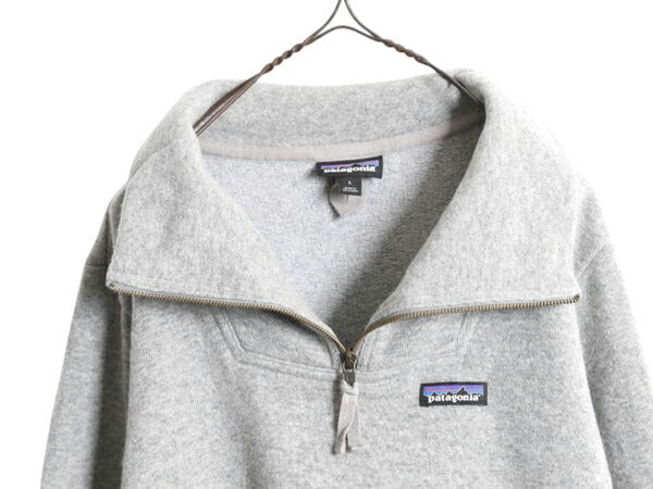 パタゴニア ウーリー フリース プルオーバー レディース Ｌ/ 19年代 Patagonia アウトドア ウール ジャケット ハーフジップ ハイネック 灰