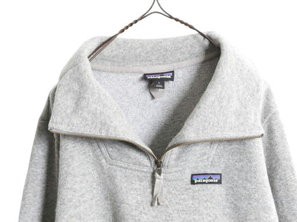 パタゴニア ウーリー フリース プルオーバー レディース Ｌ/ 19年代 Patagonia アウトドア ウール ジャケット ハーフジップ ハイネック 灰