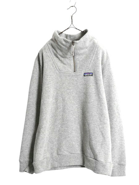 パタゴニア ウーリー フリース プルオーバー レディース Ｌ/ 19年代 Patagonia アウトドア ウール ジャケット ハーフジップ ハイネック 灰