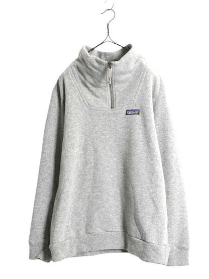パタゴニア ウーリー フリース プルオーバー レディース Ｌ/ 19年代 Patagonia アウトドア ウール ジャケット ハーフジップ ハイネック 灰