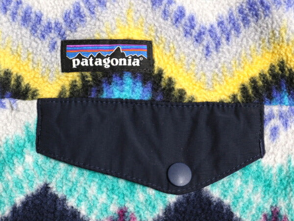 パタゴニア 総柄 ライトウェイト シンチラ スナップT レディース M 古着 16年製 PATAGONIA フリース プルオーバー ジャケット マルチカラー