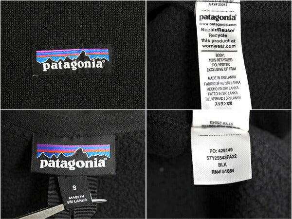 パタゴニア ベターセーター ジャケット レディース S / 22年製 Patagonia アウトドア フリース ニット フルジップ ブルゾン ハイネック 黒