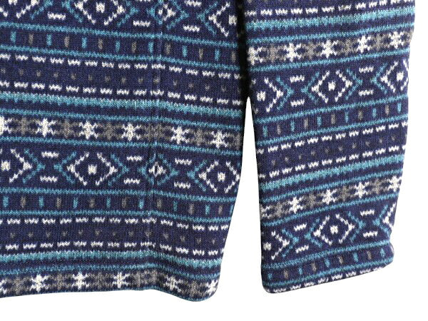 US企画 ノースフェイス 総柄 セーター フリース ジャケット メンズ XL The North Face ニット プルオーバー ハーフジップ ノルディック 紺