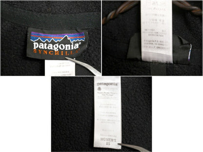 パタゴニア シンチラ フリース ベスト レディース XS / 古着 Patagonia アウトドア フルジップ 重ね着 前開き ハイネック ワンポイント 黒