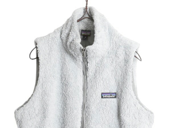 パタゴニア ロスガトス フリース ベスト レディース M / 15年製 Patagonia 毛長 パイル ボア 重ね着 フルジップ アウトドア ハイネック 灰
